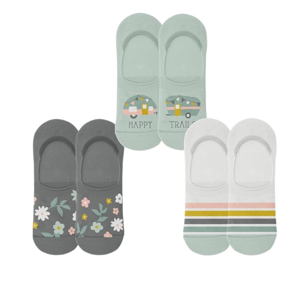 Karma Happy Trails Camper No-Show Socks Pack of Three NEW - Picture 6 of 6